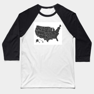 United States Map Baseball T-Shirt